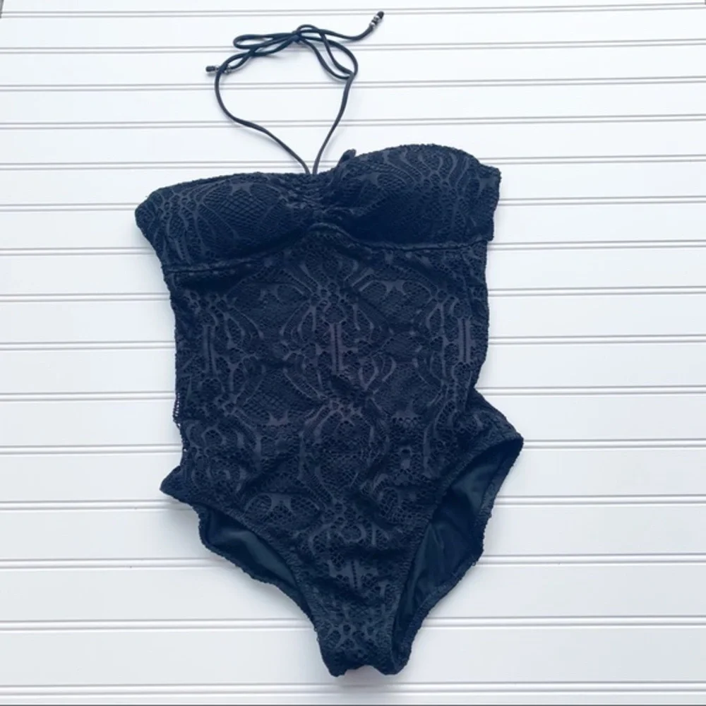 Ralph Lauren Crochet Bandeau Halter One Piece